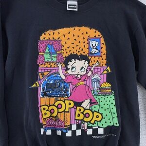 Vintage 1994 Betty Boop Diner Cartoon Sweatshirt Medium Juke Box Crewneck 90s